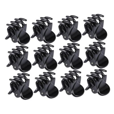 Beatifufu 24pcs Mini Claw Clips for Women and Girls Non-slip Plastic Hair Claws for Thick and Thin Hair Black Everyday Use