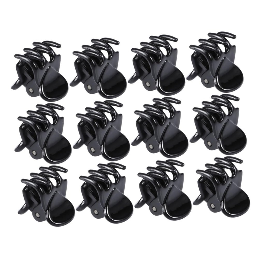Beatifufu 24pcs Mini Claw Clips for Women and Girls Non-slip Plastic Hair Claws for Thick and Thin Hair Black Everyday Use