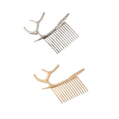 Beavorty Side Comb Christmas Decor Comb Set for Women Lady Female Golden Silver Hair Ornaments Headdress