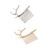 Beavorty Side Comb Christmas Decor Comb Set for Women Lady Female Golden Silver Hair Ornaments Headdress view 1
