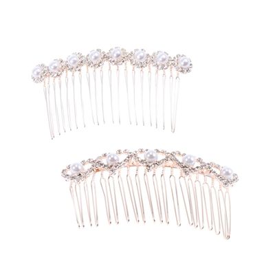 Beatifufu 2pcs Bridal Hair Comb Rhinestone Inlay Alloy Hair Accessories for Weddings Engagements and Special Occasions Elegant Headdress for Brides and Bridesmaids