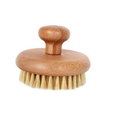 Angoily 1pc Portable Bath Brush Handle and Natural Bristles Practical Shower Tool for Back Massage and Exfoliation Compact Design for Body Cleaning