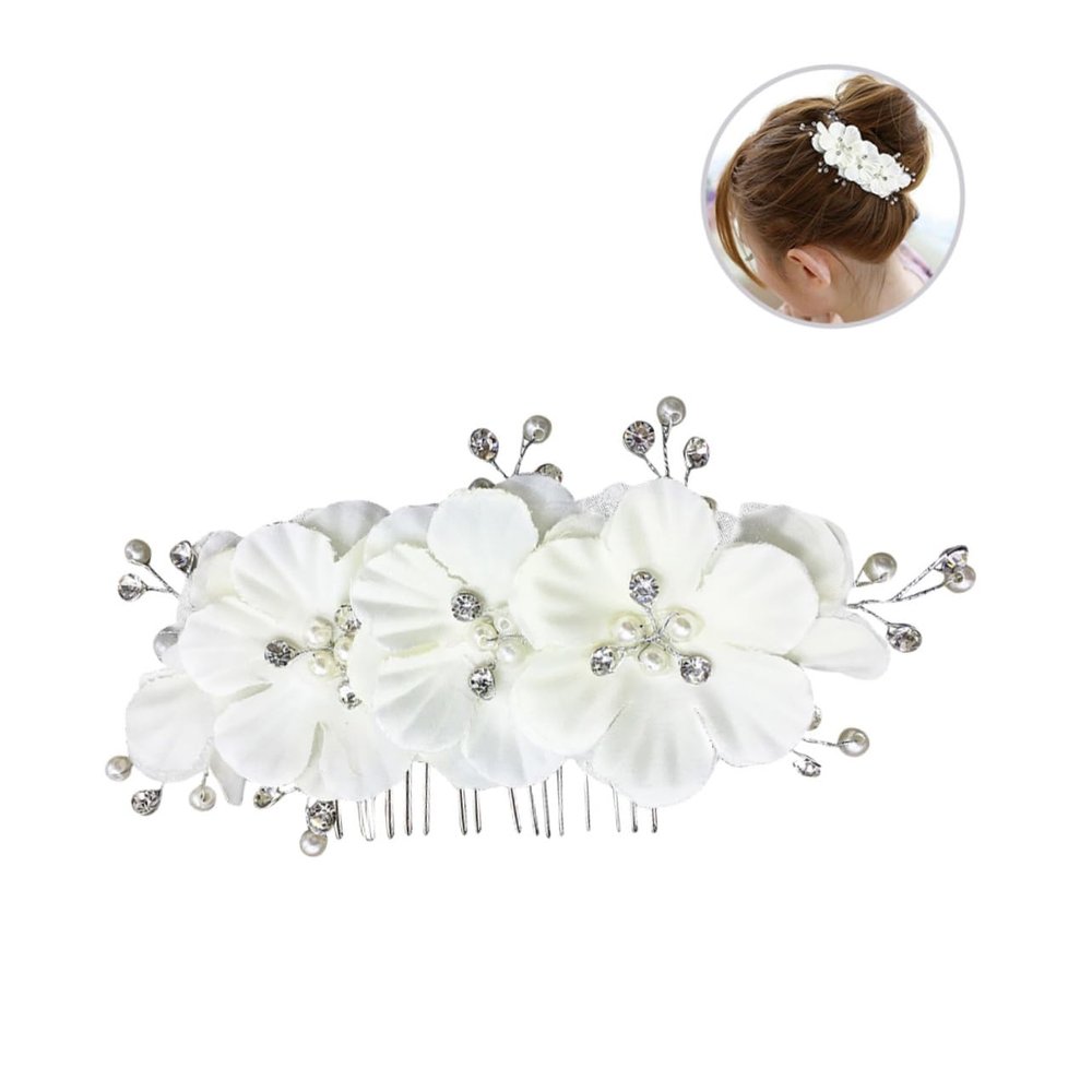 Beatifufu Bridal Hair Accessory Rhinestone Flower Design Elegant Side Comb for Weddings Engagements Proms and Parties Lightweight and Comfortable Hair Side Comb for Women
