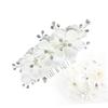 Beatifufu Bridal Hair Accessory Rhinestone Flower Design Elegant Side Comb for Weddings Engagements Proms and Parties Lightweight and Comfortable Hair Side Comb for Women view 2