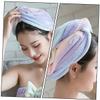 Beatifufu 3pcs Quality Fleece Materials Shower Cap for Hair Drying Non-Slip Bath Towel Turban Rainbow Design view 3