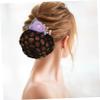 Angoily 1pcs Floral Hair Bun Cover Elegant Flower Hair Net Clip Accessory for Women and Teen Girls for Weddings Prom and Casual Occasions Fabric Design view 3