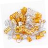 Beatifufu 90pcs Metal Hair Cuffs for Dreadlocks Lightweight Braiding Beads Hair Accessories Filigree Tubes for Women and Men for Stylish Decoration view 3