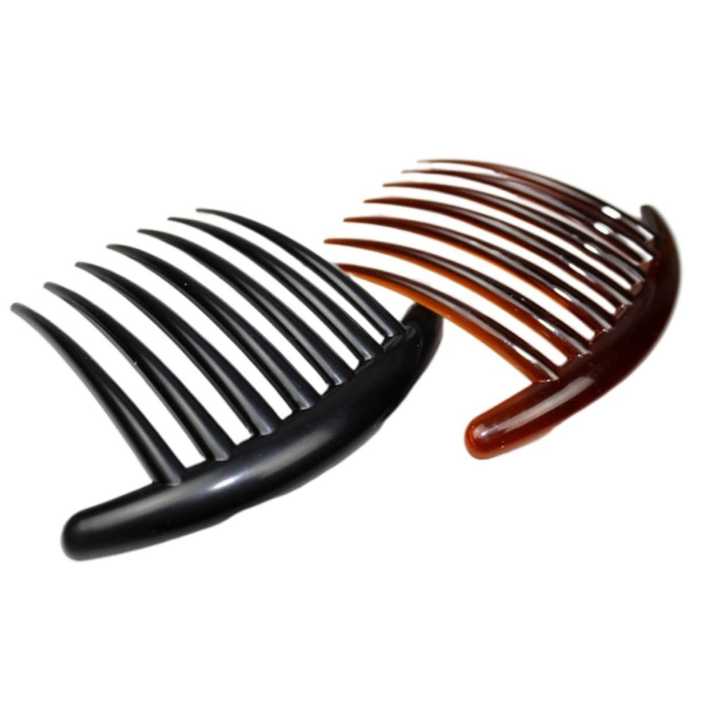 Beatifufu 10pcs Acrylic Shaped Hair Combs for Women Insert Combs Black and Elegant Hair Accessories for Daily Use and Special Occasions