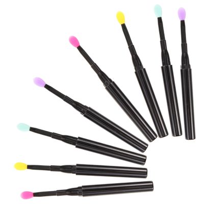 Angoily 12pcs Silicone Lip Applicators with Covers Reusable Makeup Tools for Even Lip Color and Liquid Cosmetics Versatile for Gloss Foundation and Eyeshadow Application