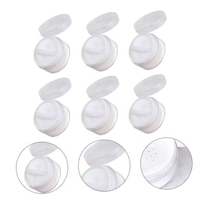 Angoily 6pcs Loose Powder Box Mini Travel Containers Puff for Pressed Loose Powder