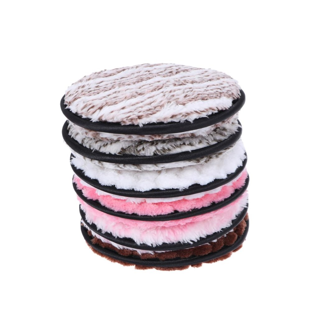 MERRYHAPY 6pcs Reusable Makeup Removal Soft Fluffy Makeup Cleaning Pads Random Colors for Women Girls
