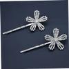Didiseaon 2pcs Flower Hair Clips for Women Rhinestones Hairpins for Weddings Parties Everyday Use Stylish Barrette Accessories for Straight Curly Hairstyles view 2