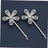 Didiseaon 2pcs Flower Hair Clips for Women Rhinestones Hairpins for Weddings Parties Everyday Use Stylish Barrette Accessories for Straight Curly Hairstyles view 4