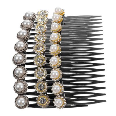 Angoily 3pcs Decorative Pearl Hair Combs for Women Chic Side Combs for Styling and Updos for Special Occasions and Everyday Use