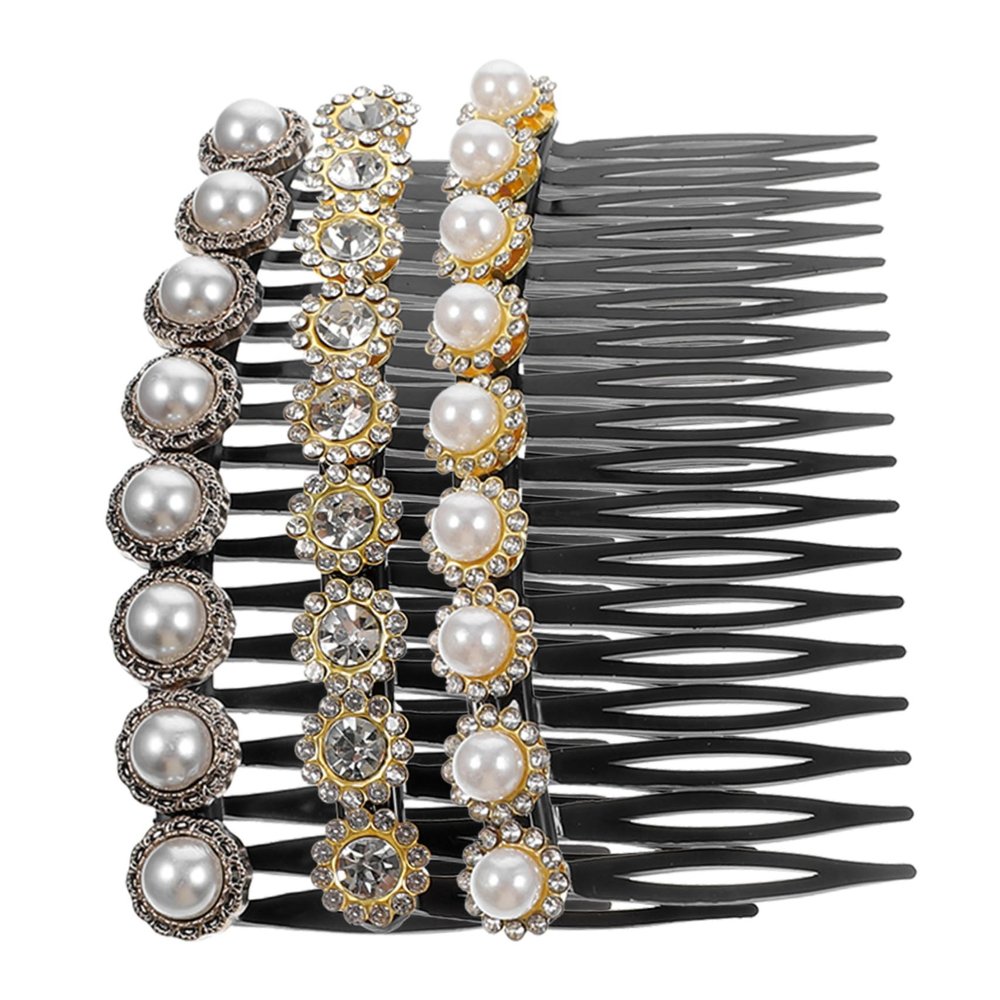 Angoily 3pcs Decorative Pearl Hair Combs for Women Chic Side Combs for Styling and Updos for Special Occasions and Everyday Use