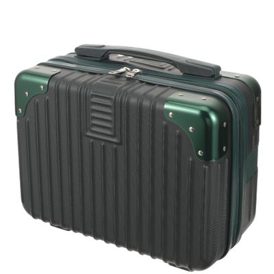 Angoily 14-inch Small Suitcase for Toiletry Makeup Storage Case Durable, Green, 30.5X22.5X15CM