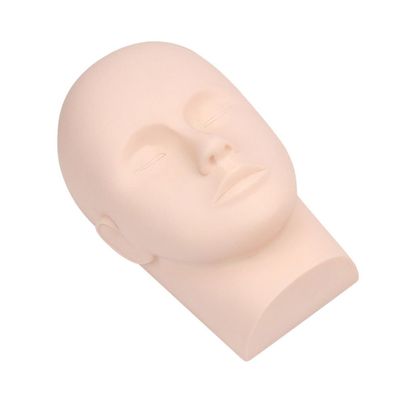 Angoily Silicone Practice Mannequin Head for Eyelash Extension Training Half Lashes Makeup Facial Massage Practice