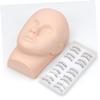 Angoily Silicone Practice Mannequin Head for Eyelash Extension Training Half Lashes Makeup Facial Massage Practice view 3