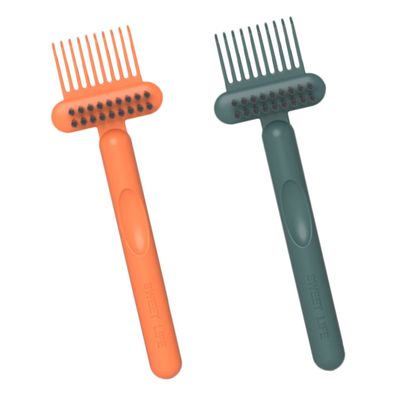 Beatifufu 2pcs Hair Brush Cleaning Tool Comb Hair Remover Lightweight and Ergonomic Design for Home and Travel Use Orange Dark Green