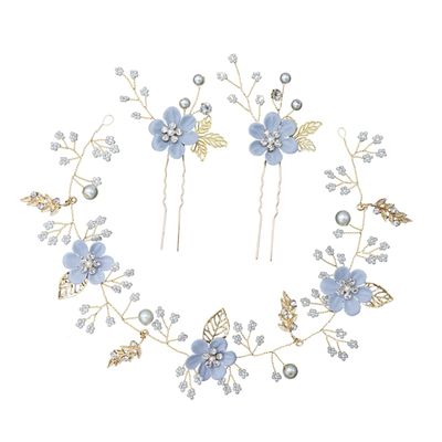 NOLITOY Cute Hair Pins Wedding Set Bridal Headband u Shape Hair Pin Set for Brides