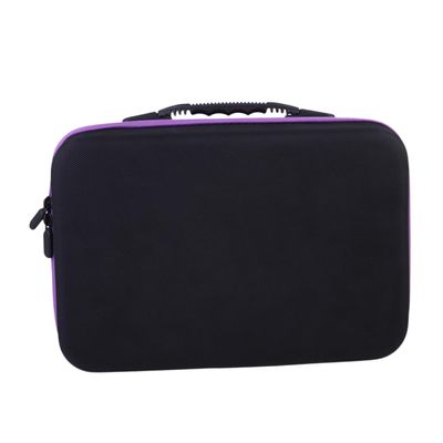 Angoily 60grid Essential Oils Storage Bag Essential Oil Organizer Portable Travel Case for Bottles Shockproof and Drop- Zipper Design Purple