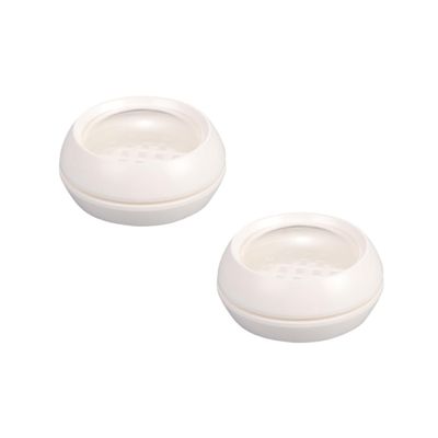 Angoily 2pcs Portable Double Layer Makeup Powder Container Loose Powder Box for Women Girls Material for Daily Use Lightweight Travel-friendly