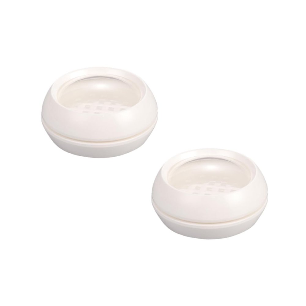 Angoily 2pcs Portable Double Layer Makeup Powder Container Loose Powder Box for Women Girls Material for Daily Use Lightweight Travel-friendly