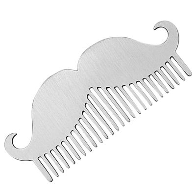 Angoily Stainless Steel Pocket Comb for Beards and Mustaches Multi-functional Travel Grooming Tool with Rounded Tips for Gentle Care Durable and Lightweight Design for Men