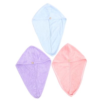 Didiseaon Fibre Hair Drying Cap Coral Velvet Fast Dry Bath Accessory Towel Home Travel Use