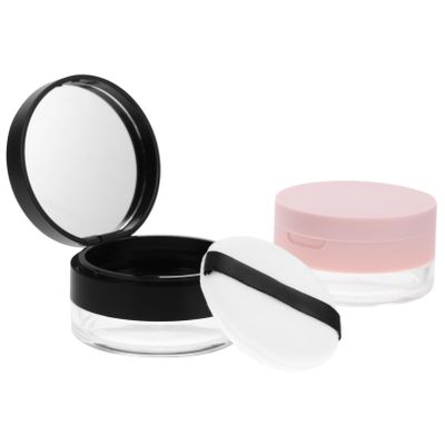 Angoily 2pcs Portable Loose Powder Containers with Puff Makeup Powder Boxes Travel Makeup Case for Setting Body Elegant Design for Daily Use Travel