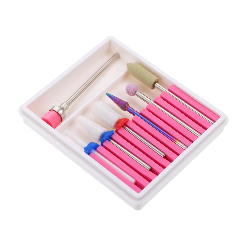Mipcase Manicure Grinding Heads Tungsten Nail Drill Bits Professional Drill Bits for Nails Polishing Heads for Art Tools