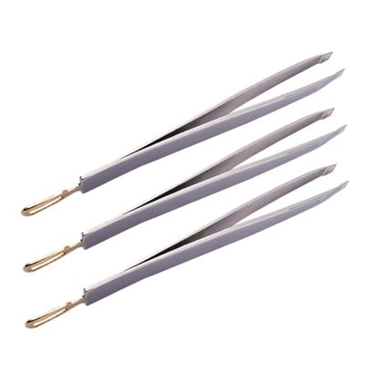 Angoily 3pcs Stainless Steel Eyebrow Tweezers Handheld Brow Clamps for Removal and Grooming for Eyebrow and Eyelash Care