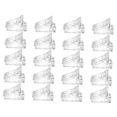 Housoutil 20pcs Nail Crystal Clip Nail Curve c Clip Nail Tip Mold Clips Clamps Nail Clippers for Acrylic Nails Finger Nail Extension Nail Clips Tool Plastic Nail Piece Cosmetic, Transparent