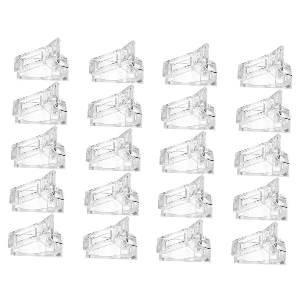 Housoutil 20pcs Nail Crystal Clip Nail Curve c Clip Nail Tip Mold Clips Clamps Nail Clippers for Acrylic Nails Finger Nail Extension Nail Clips Tool Plastic Nail Piece Cosmetic, Transparent