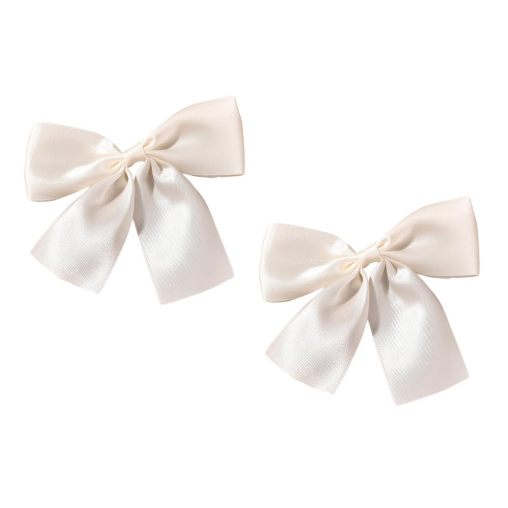 Angoily Satin Bow Bride Elegant Hair Bow 2pcs Set Back Hair Bowknots for Wedding Bridal Hair Accessories Tulle Bowknots for Girls