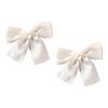 Angoily Satin Bow Bride Elegant Hair Bow 2pcs Set Back Hair Bowknots for Wedding Bridal Hair Accessories Tulle Bowknots for Girls view 1