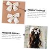 Angoily Satin Bow Bride Elegant Hair Bow 2pcs Set Back Hair Bowknots for Wedding Bridal Hair Accessories Tulle Bowknots for Girls view 2