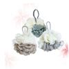 FRCOLOR 6pcs Bath Ball Bubble Making Net Grey and Green Soft Bath Puff for Women view 3