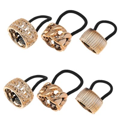 Didiseaon 6pcs Rose Gold Hair Cuff Ponytail Holders Elastic Hair Bands for Women and Girls for Sports Travel and Everyday Use
