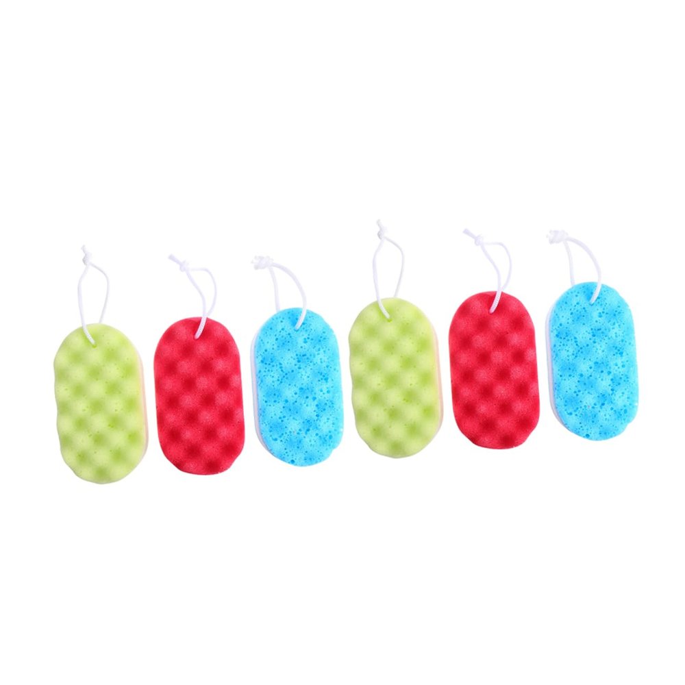 NOLITOY 6pcs Exfoliating Bath Sponge Adult Shower Cleaning Sponge Three Design for Skin Scrubbing Random Colors