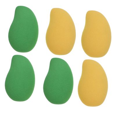 Mipcase 6pcs Dual-purpose Mango-shape Makeup Sponge for Wet and Dry Use Soft Powder Puff for Foundation Blending for Daily Makeup Application and Green