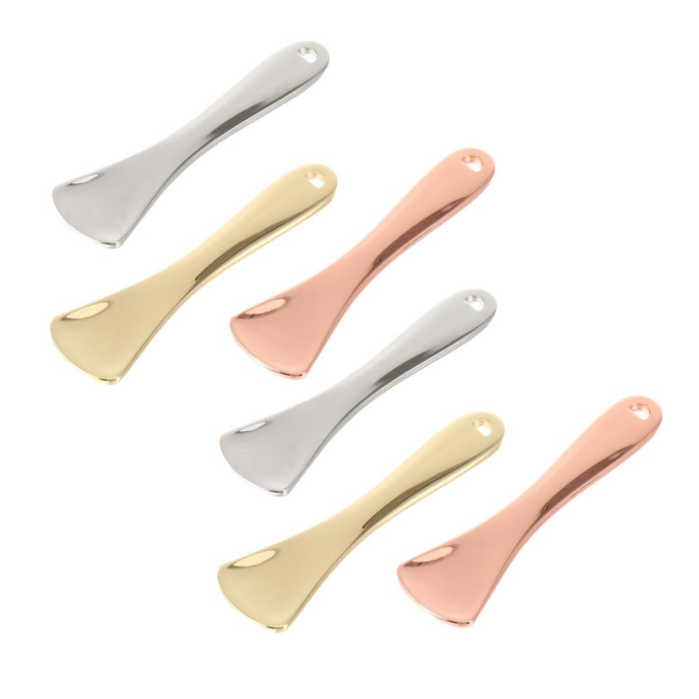 SOLUSTRE 6pcs Eye Cream Massage Spoon Metal Eye Fatigue Relief Tools for Skincare Mixing Application Compact Design for and Storage Random Color