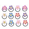 Angoily 12pcs Plumeria Flower Hairbands Soft Ceramic Hair Ties in Black Floral Designs for Girls for Weddings Festivals Beach Parties and Everyday Wear view 1
