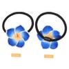Angoily 12pcs Plumeria Flower Hairbands Soft Ceramic Hair Ties in Black Floral Designs for Girls for Weddings Festivals Beach Parties and Everyday Wear view 3