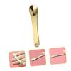 SOLUSTRE 5pcs Mini Cosmetic Spatulas Face Cream Applicators Beauty Scoops for Skincare Gold Easy to Use Eye Cream and Lotion for Sampling and Applying Products view 4