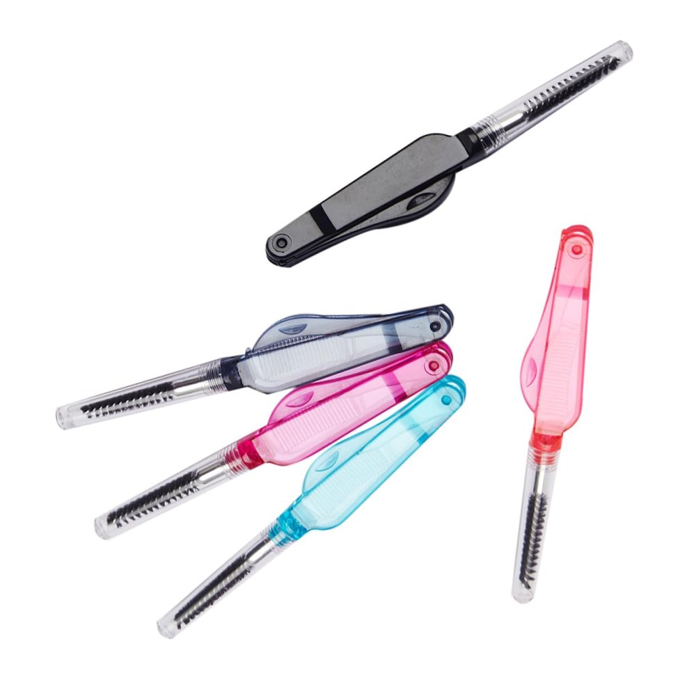 NOLITOY 10pcs Eyebrow Combs Lash Brushes Portable Folding Makeup Tool for Daily Use