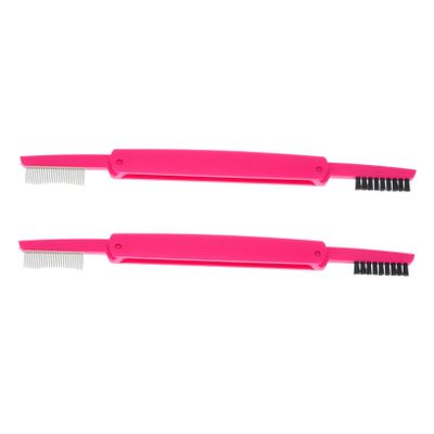 NOLITOY Double-ended Eyelash Brush for Eyebrows Professional Makeup Tools Folding Lash Brush Tweezers for Lashes Random Color