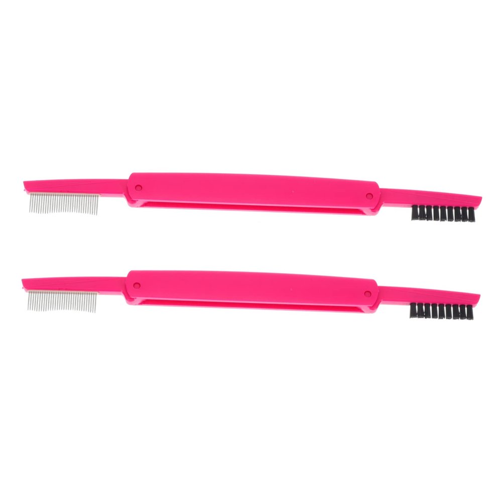 NOLITOY Double-ended Eyelash Brush for Eyebrows Professional Makeup Tools Folding Lash Brush Tweezers for Lashes Random Color