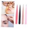 Didiseaon 4pcs Stainless Steel Eyebrow Tweezers Pointed Eyebrow Clips for Precision Grooming Ergonomic Design for Easy Handling for Personal and view 3