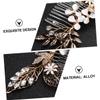 Angoily 1pc Handmade Rhinestone Bridal Hair Accessory Vintage Golden Headpiece for Weddings Parties Engagements Special Occasions Elegant Women Hair Ornament for Bride Bridesmaids Flower view 3